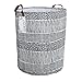 FANKANG Storage Bins Nursery Hamper Canvas Laundry Basket Foldable with Waterproof PE Coating Large Storage Baskets Gift Baskets for Kids Boys and Girls, Office, Bedroom, Clothes,Toys (Black geometry)