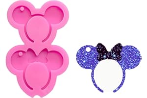 Guratapa Shiny Glossy Mouse Headband Bowknot Shape Silicone Molds for DIY Craft Keychain Polymer Clay Mold Epoxy Pendant Resin Crafting Making Cake Decoration Fondant Mould