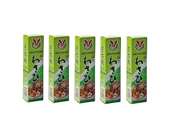 Pamai Pai® Bigpack: 5 x 43g Tuben Wasabi Paste scharf für Sushi grüner Meerrettich Wasabipaste