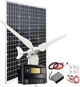 Giosolar 220W Wind Solar Hybrid Kit 100W Turbine 120W Panel Controller Cables view 1