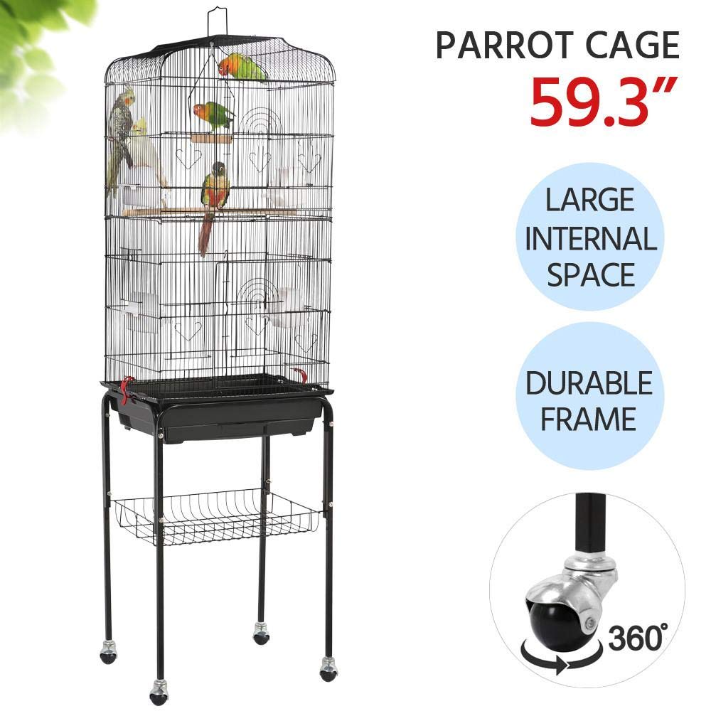 Yaheetech 64inch Open Top Standing Medium Small Parrot Parakeet Bird