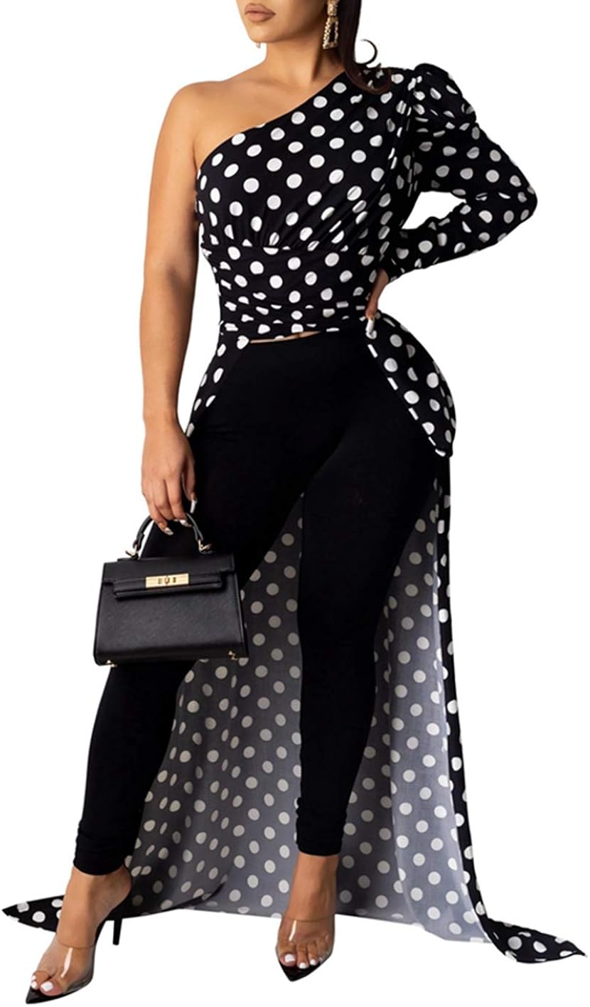 polka dot asymmetrical dress