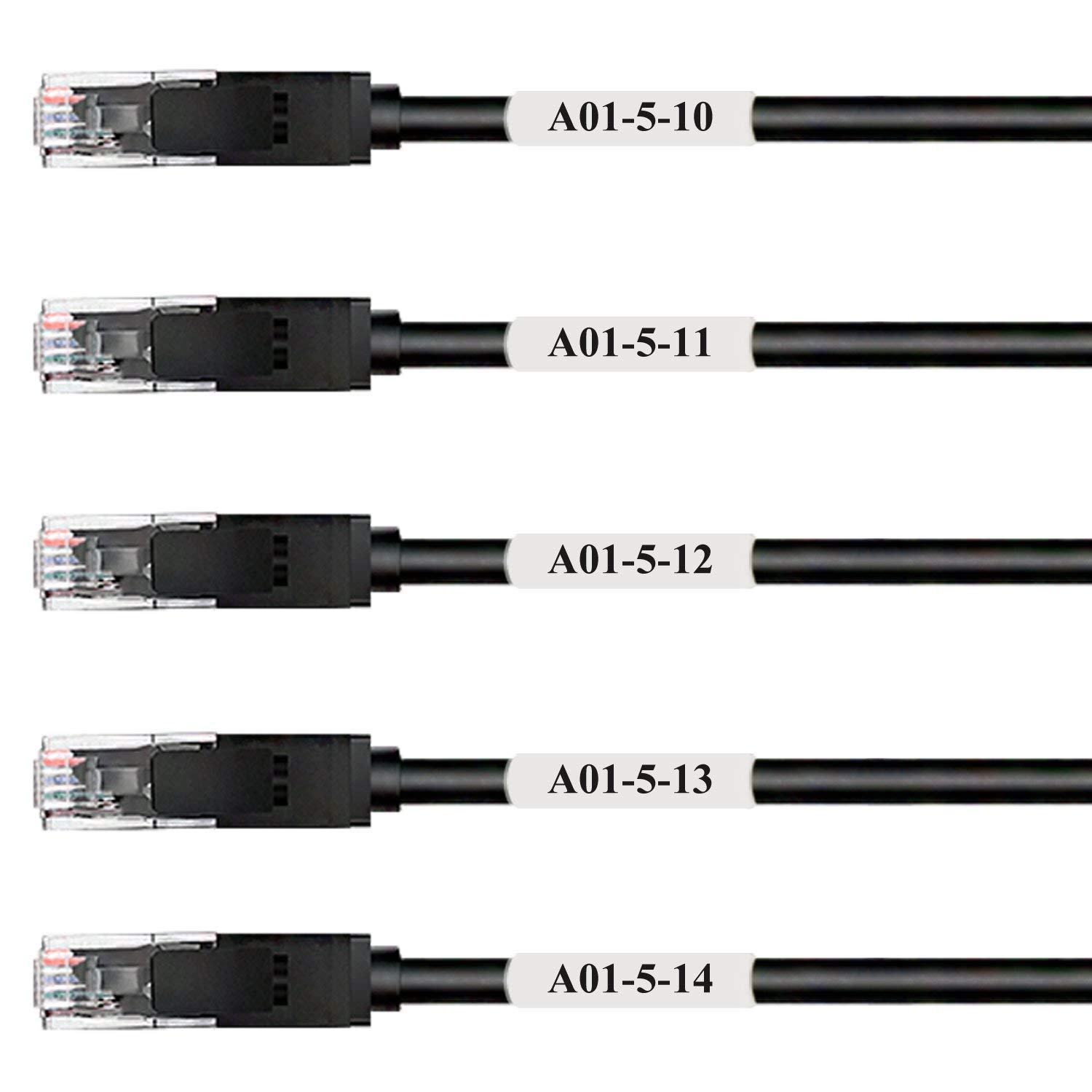 Mr-Label Self-Laminating Wrap Around Cable Labels – Laser Printer Only – for Wire Marker Identification (White, 10 Sheets)