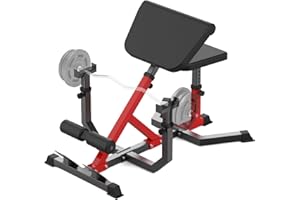 FESTISOUL 2-in-1 Roman Chair & Preacher Curl Bench Multi-Function Heavy-Duty Hyperextension Bench for Home with Adjustable Height for Arms, Ab, Back, Glute & Leg Extension Exercise Equipment for Home, Black