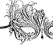 Signstek Metal Laser Cut Filigree Masquerade Venetian Party Mask, Black/Clear Stones