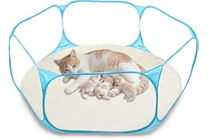 AEDNX Cat Birthing Box - Foldable Whelping Nesting Box for Pregnant Cats & Dogs, Portable Pet Birth Nursing Essentials Supplies Kit with Easy Storage, Indoor/Outdoor Puppy & Kitten House Supplies