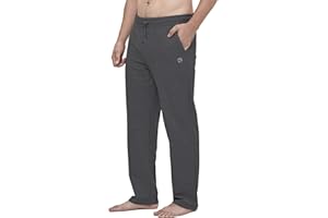 HMIYA Men's Cotton Yoga Sweatpants - Casual Lounge Baggy Pants Athletic Jersey Pants with Open Bottom and Pockets
