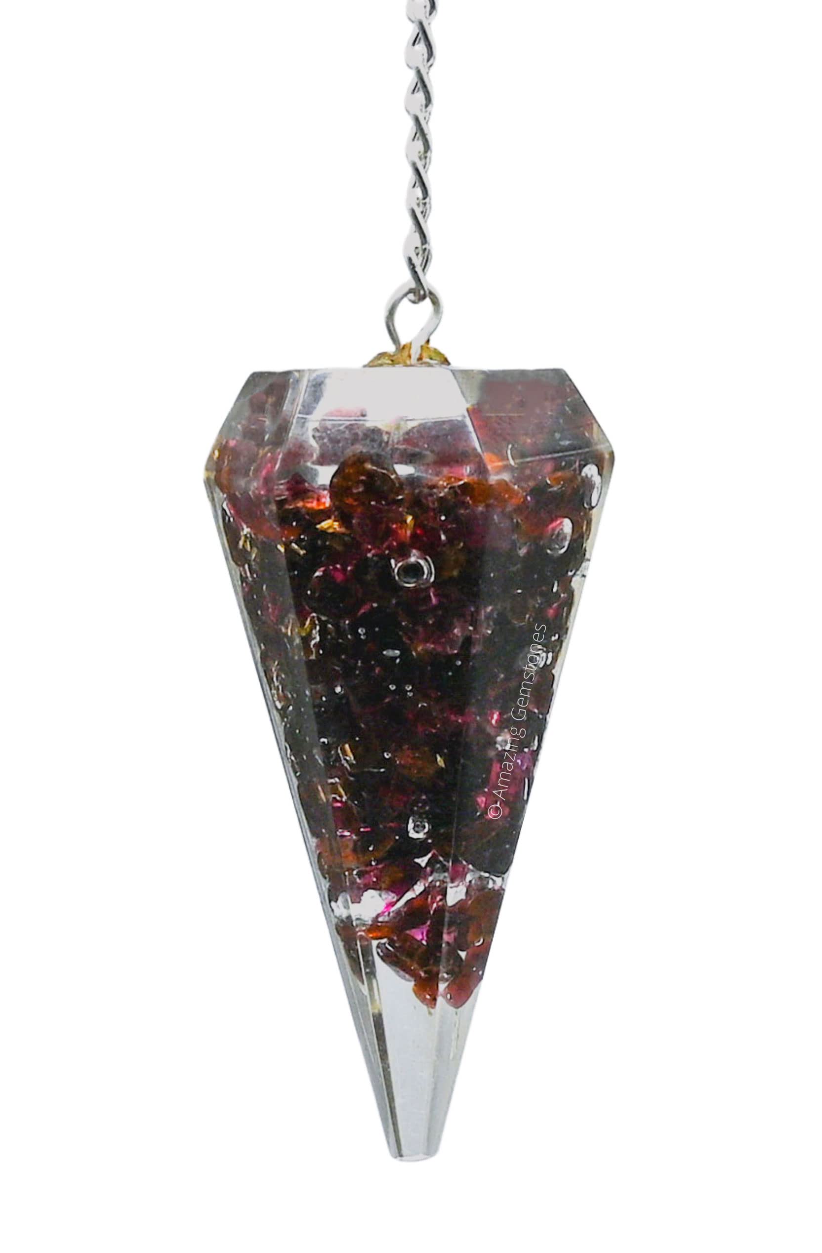 Garnet Orgone Crystal Pendulums for Divination and