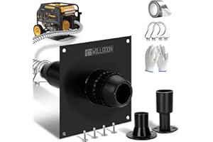 WILLGOON 𝟐𝟎𝟐𝟓 Upgraded Generator Exhaust Extension Silencer Kit with Insulated Through-Wall Mounting Plate - Reduce Noise by 50%, Two Universal Adapters Compatible with Most Portable Generators