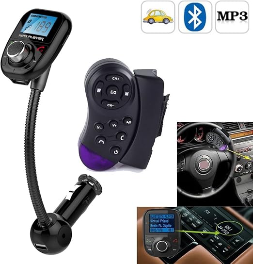 Steering Wheel Control +LCD Car Kit MP3 Bluetooth Player FM Transmitter