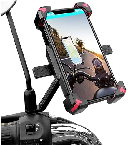 WIRMEC Für Piaggio Vespa GTS 250 300 LX150 150 ie Sprint 50 Primavera 300 LX LXV Super CNC Handy Halterung GPS Ständer Halter (Farbe : Mirror Black