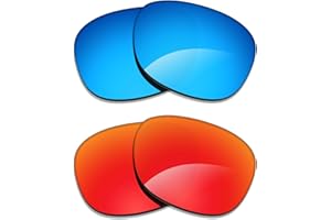 Alphax 2 Pair Polarized Replacement Lenses for Ray Ban RB3393 64mm Sunglasses- Blue+Red