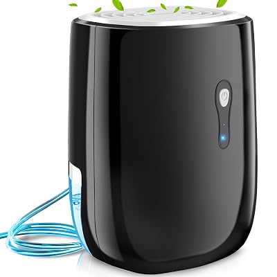 Posdry Dehumidifiers for Home 27oz(800ml) Small Auto Shut off Dehumidifiers with Drain Hose,Portable Ultra Quiet Mini Dehumidifier Effective for Bathroom, Basement, Garage, RV, Gun Safe, Closet
