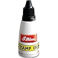 Black Refill Ink, Shiny Premium Water-Based Refill Ink for Rubber Stamps, 1oz