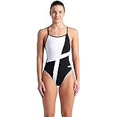 Arena Women's Performance Diamond Team Print Lace Back Ladies Bathing Swimsuit
