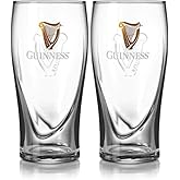 Guinness 20oz Beer Glasses Twin Pack | Certified Official Merchandise | Ideal Gift for Beer Lovers
