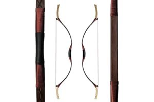 E5E10 40Lbs/45Lbs/50Lbs Handmade Recurve Bow 52" Attila Mongolian Longbow Chinese for Archery Hunting Horse Riding (45Lbs)