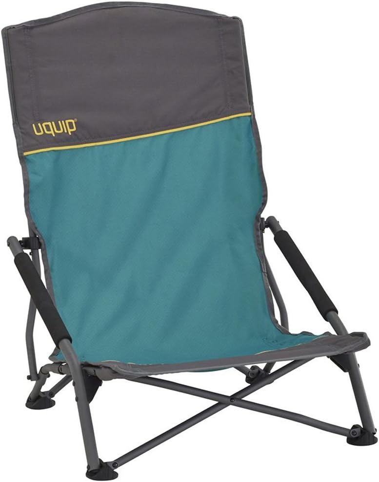 Uquip Sandy XL Beach & Camp Stowaway Chair with High Back, Blue