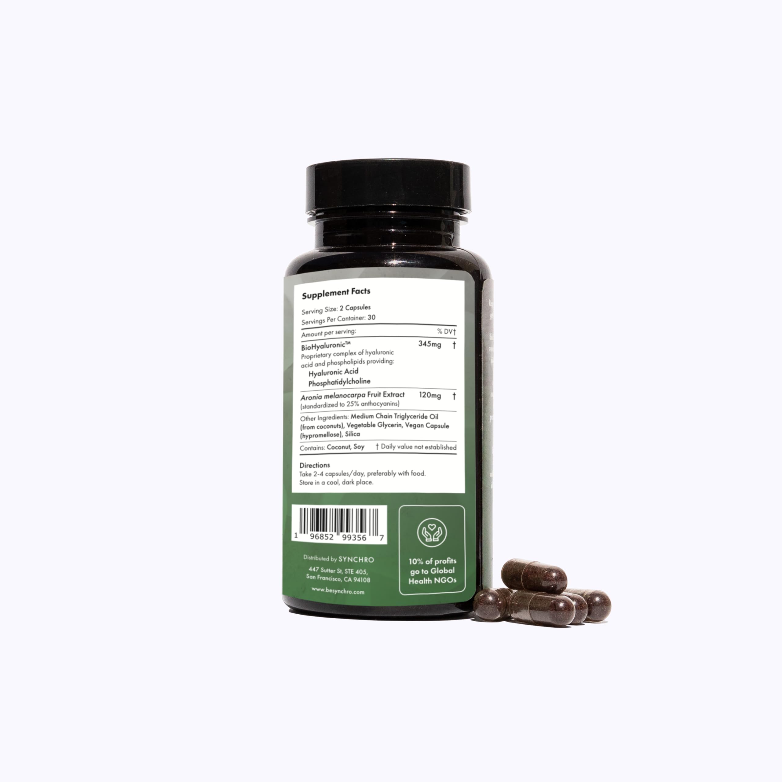 Synchro - Rejuve Joint Support Supplement, Non-GMO Cartilage and Joint Support, Joint Supplement with Hyaluronic Acid and Anthocyanins, 60 Joint Health Supplement Capsules