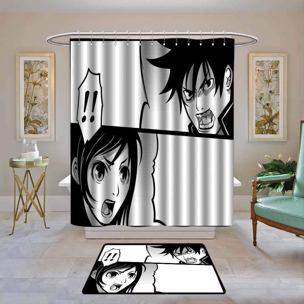Waterproof Fabric Shower Curtain Anime,Japanese Comics