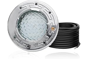 CAtArt 6 Inch Spa Light for Inground Pool Led, 50FT AC120V 6000K Cool White Pool Lights,Compatible with Pentair and Hayward Wet Niches, IP68 Waterproof, 50 FT Cord