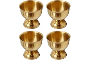 Saihisday 4Pcs Stainless Steel Egg Cup Holder, Egg Cups for Soft Boiled Eggs, Egg Holder Tray Kitchen Tool (Gold)