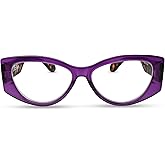 2SeeLife Oversized Cateye Reading Glasses for Women – Medium–Wide Fit, Durable & Sturdy Frame, Trendy Premium Cateye Readers, Purple, +3.00