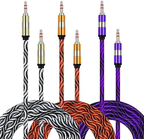 3.5mm AUX Cable, UMECORE 3 Pack 3Ft Rugged Nylon Braided 3.5mm Male to Male Car Home Stereo Auxiliary Audio Extension Cable Cord For iPod, iPhone, iPad, Galaxy, Android, Headphone, MP3 Players