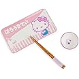 Sanrio Hello Kitty Pink 3-Piece Ceramic Sushi Plate Set With Soy Sauce Bowl and Wooden Chopsticks | Japanese Style Dinnerware