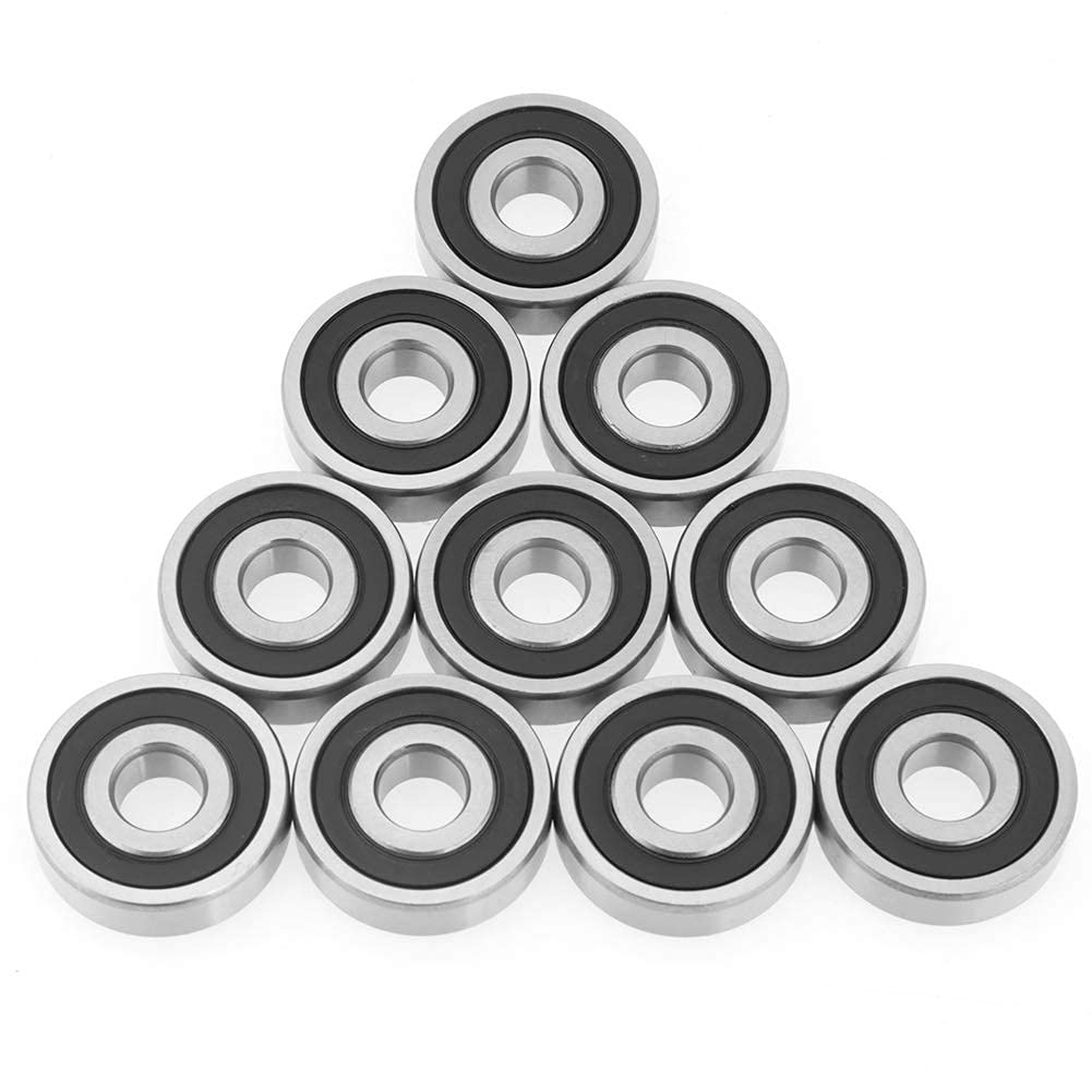10Pcs Miniature Steel Ball Bearings 6200-2RS Double Rubber Sealed Deep Groove Ball Bearings 10*30*9mm