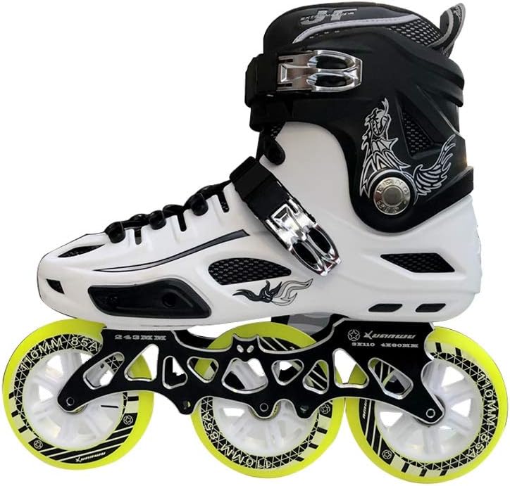 XZ15 Inline Skates, 3 Wheel 110MM Wheels Adult Single Row Skates Full Flash Skates (Color : #1, Size : EU 44/US 11/UK 10/JP 27cm)