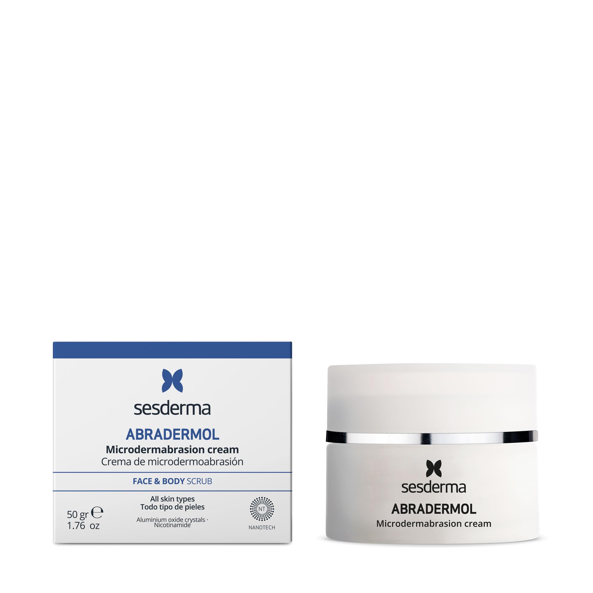 Sesderma | Abradermol Microdermabrasion Cream | Exfoliating Cream for Face and Body | Wrinkles | Skin Aging | Oily and Acne-Prone Skin | Scars | Stretch Marks | Facial Hyperpigmentation | 50 grams