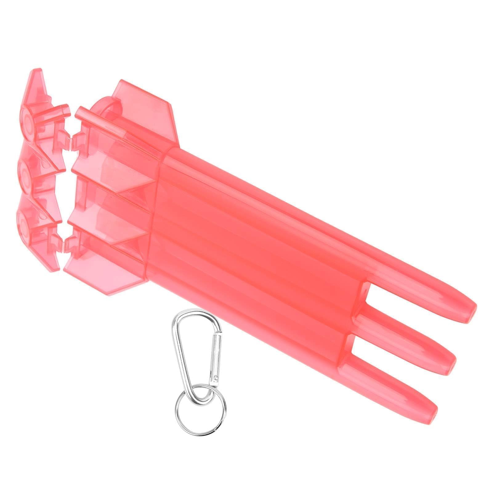 Agatige 3 Sleeve Darts Carrying Case, 17x8.5cm/6.7x3.3in Universal Portable Nylon Dart Storage Box with Hanging Buckle, Hold 3 Darts Carrying Storage Holder for Steel Tip/Soft Tip Dart (Red)