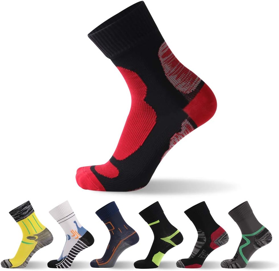 RANDY SUN Not Waterproof But Windproof Socks, [SGS Certified] Unisex Mid Calf Sport Climbing Cycling Hiking Socks 1,4 Pairs