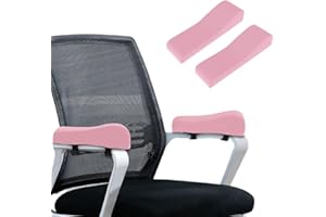 Shapeazy 2 Pack Office Chair Armrest Pads Covers,Arm Rest Pad with Memory Foam Elbow Pillow for Forearm Pressure Relief, Arm Rest Covers for Office Chairs, Wheelchair, Comfy Gaming Chair (Pink)