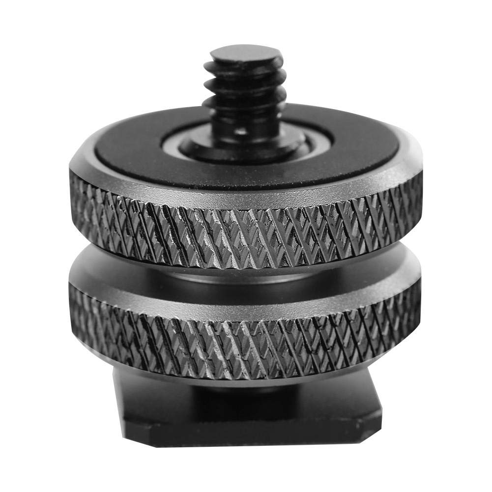 Entatial Microphone Mount Screw 3/8" to 1/4" Inches to Flash Hot Shoe Mount Adapter Convert Screw Adapter Double Cold Shoe Seat