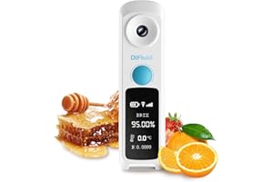 DiFluid Ultimate Digital Refractometer and Concentration Meter, 0-95% Range, ±0.1% Precision, 0.05% Resolution, Refractive Index, Honey,Waterproof, Rechargeable and Portable, Fluid Digitizer