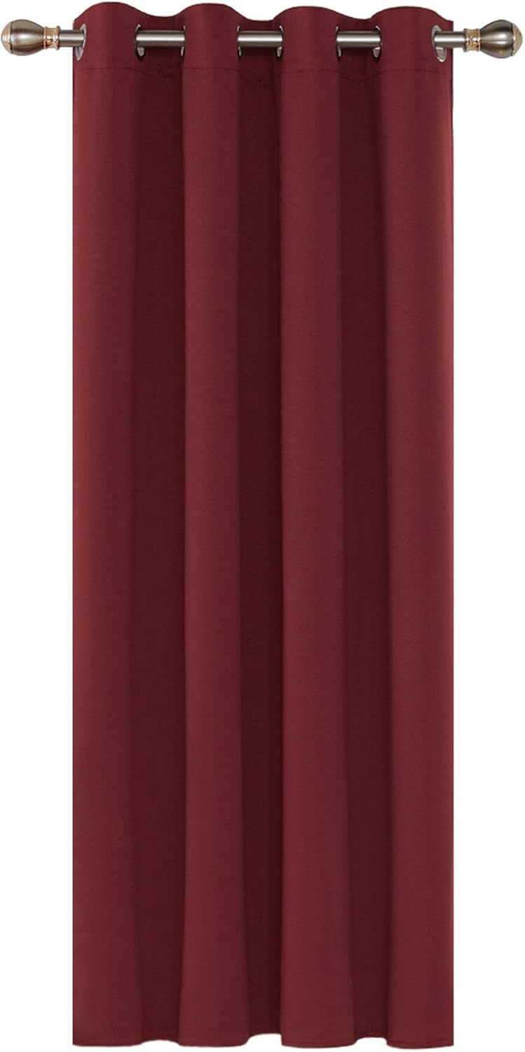 Deconovo Solid Window Treatment Thermal Insulated Blackout Curtain Eyelet Curtain Noise Reduction Curtain for Christmas W55 x L102 Inch Red 1 Panel