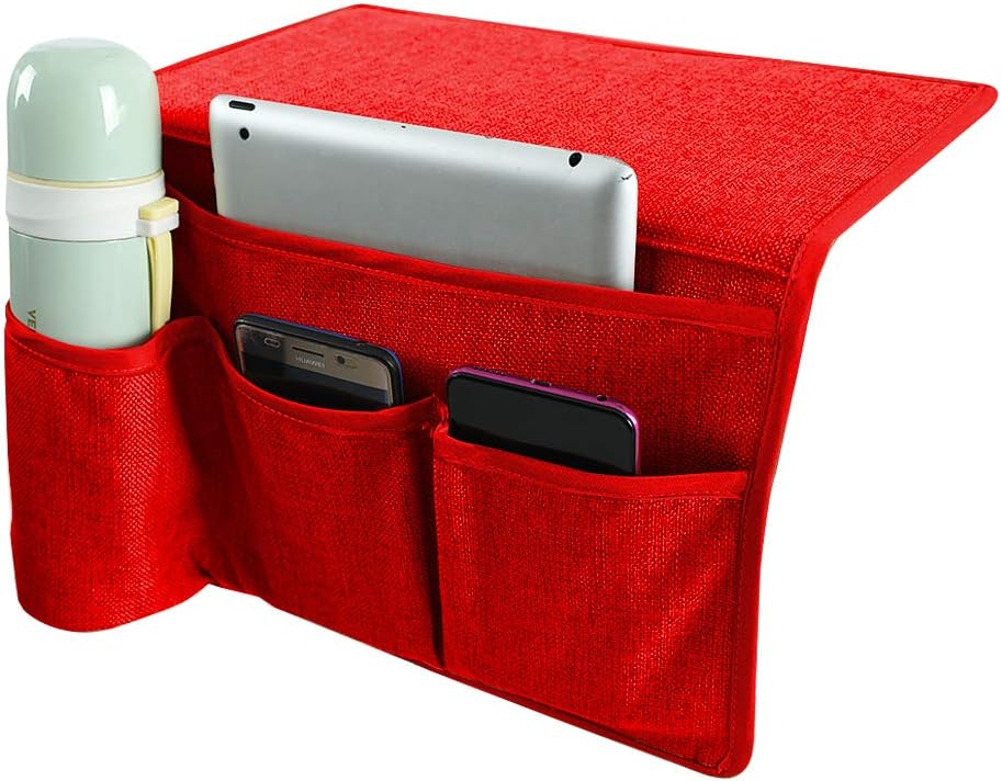 Joywell Bedside Caddy 4 Pockets Bedside Remote Control Holder Organizer Storage