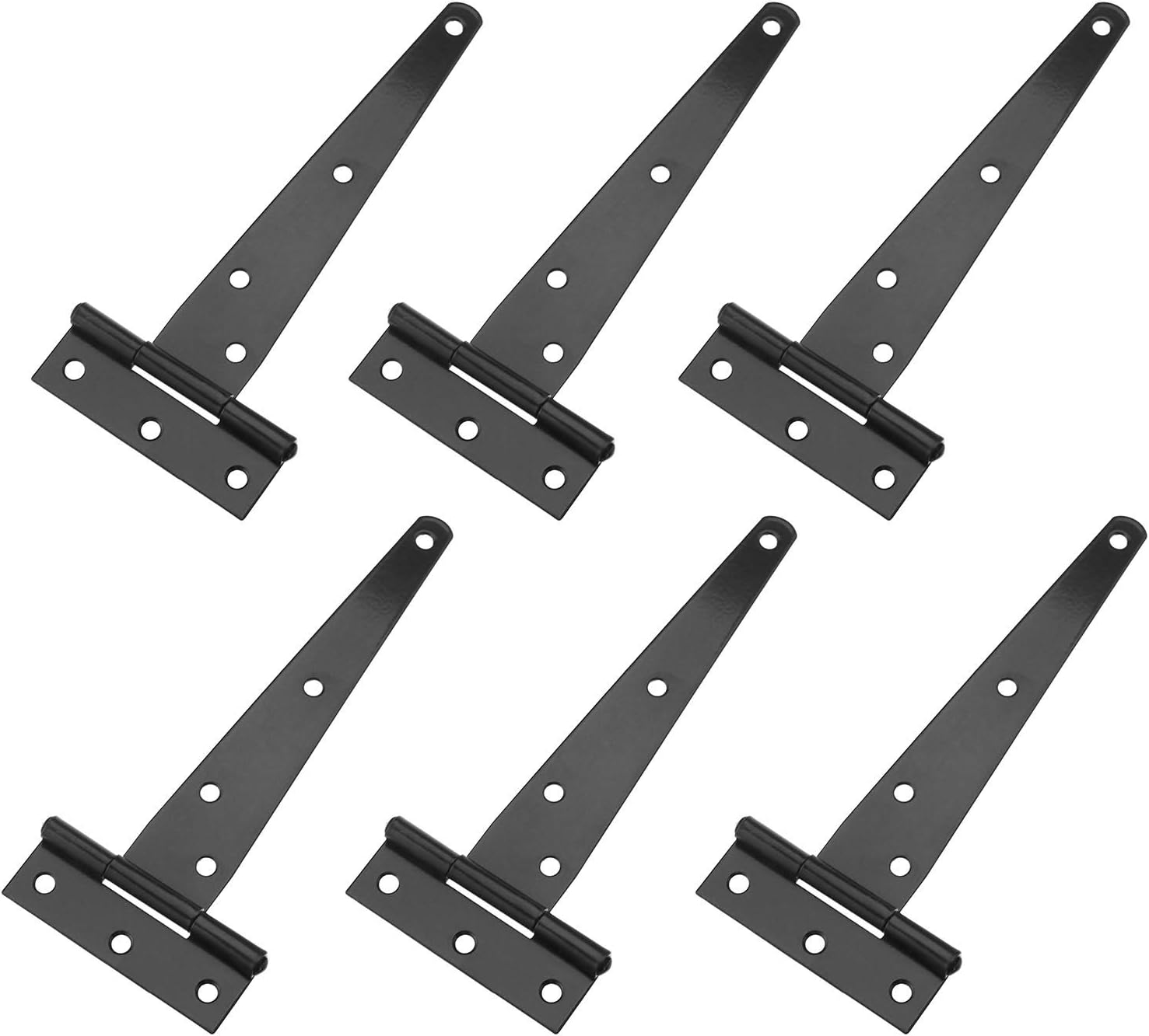 YINETTECH - Lote de 6 bisagras en Forma de T lacadas, Color Negro