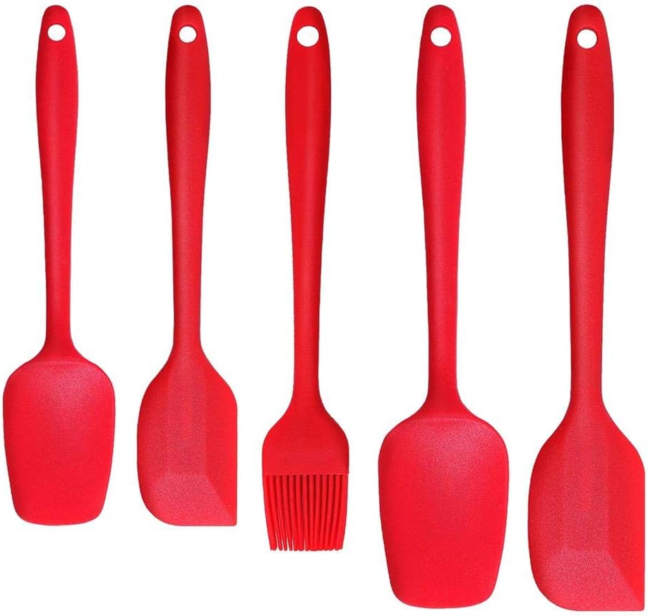 5pcs/Set Silicone Cake Cream Spatula with Cleaning Brush Batter