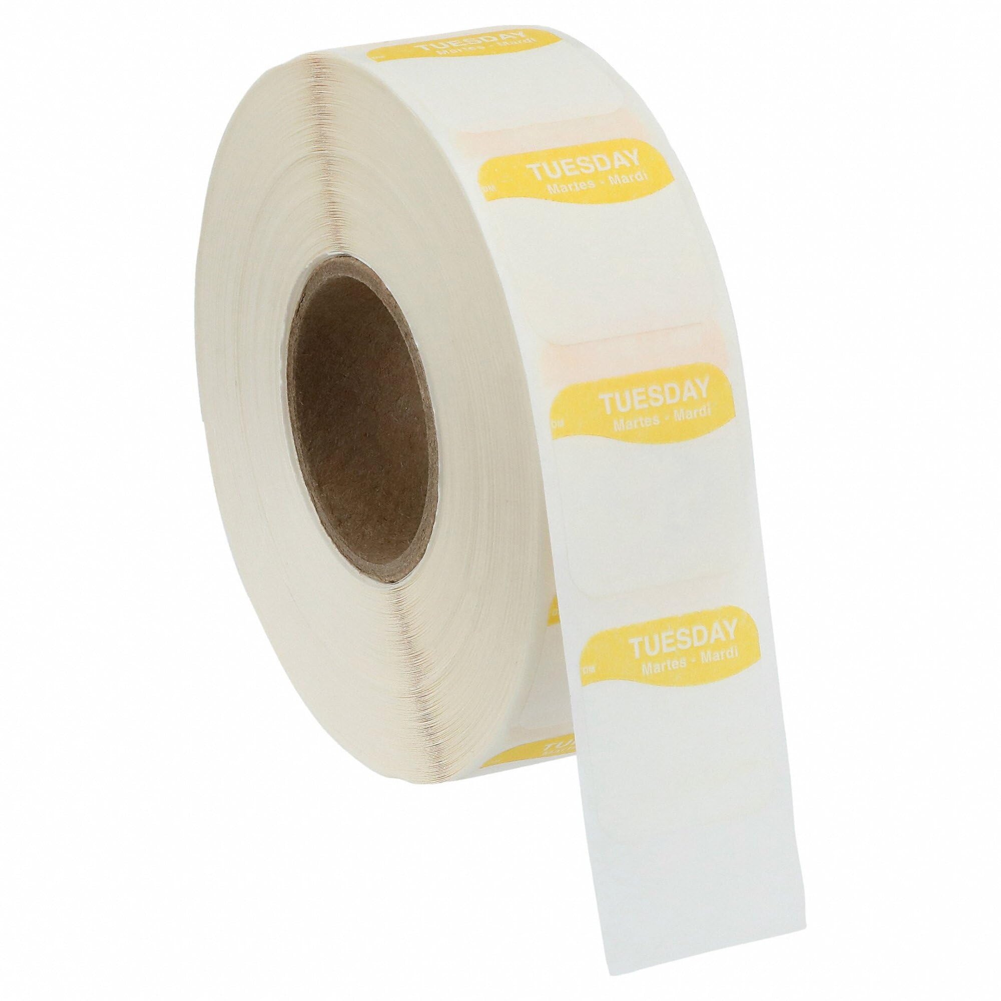 Photo 1 of DayMark Day of the Week Dissolvable Label, Tuesday, 3/4" x 3/4", Yellow (Roll of 1000)