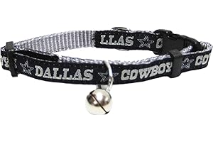 Pets First COLLAR for CATS - NFL DALLAS COWBOYS CAT COLLAR. - Strong & Adjustable FOOTBALL Cat Collars with Metal Jingle Bell