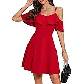 Bbonlinedress Off The Shoulder Womens Cocktail Dress, Spring Summer Formal Wedding Guest Bridal Shower Prom Teens Mini Dress