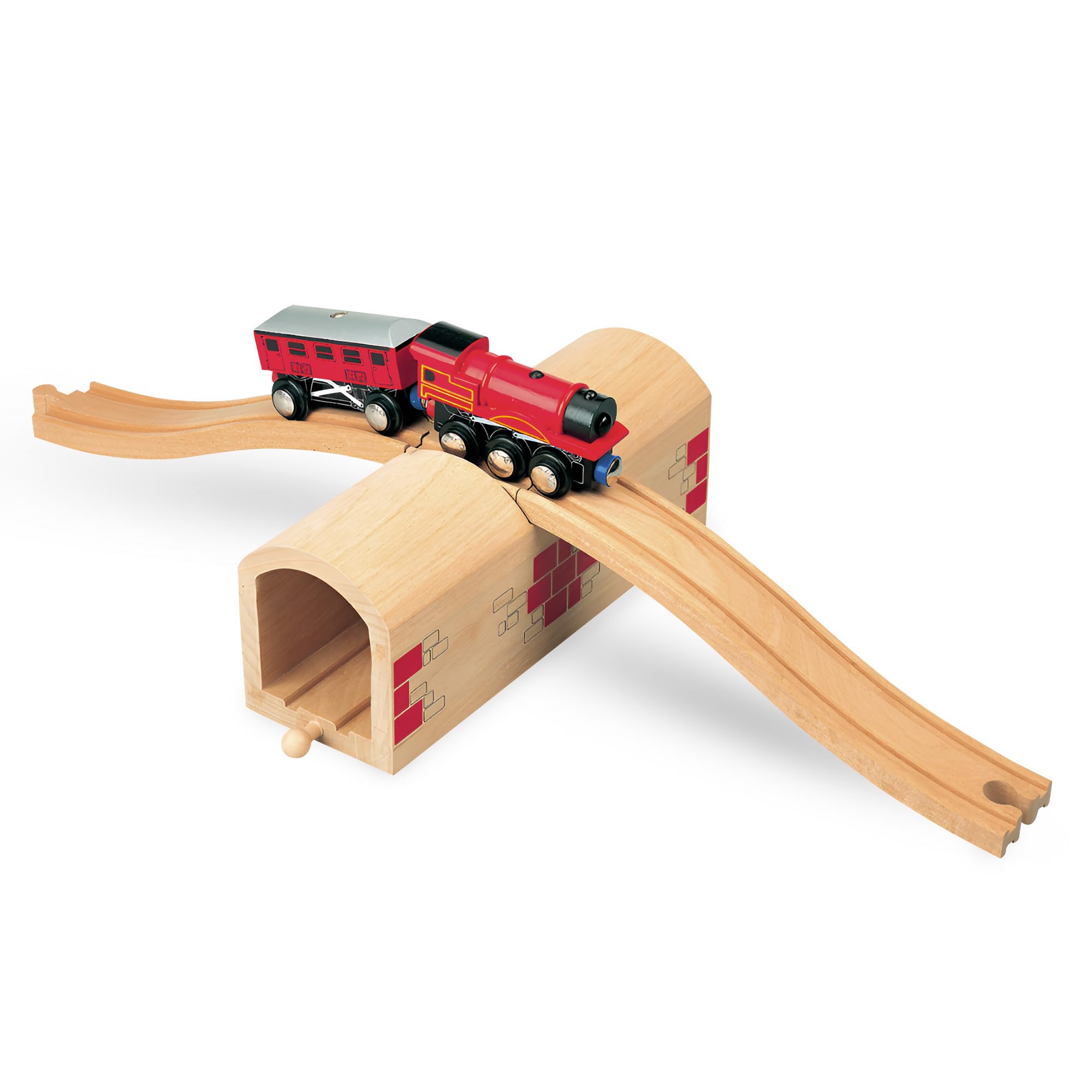 inc. Wooden Train Track Over & Under Tunnel Bridge & Easy-Connect Railway, Hardwood Train Set Compatible with Thomas and Friends, BRIO, Major Brand Wooden Train Sets and Accessories