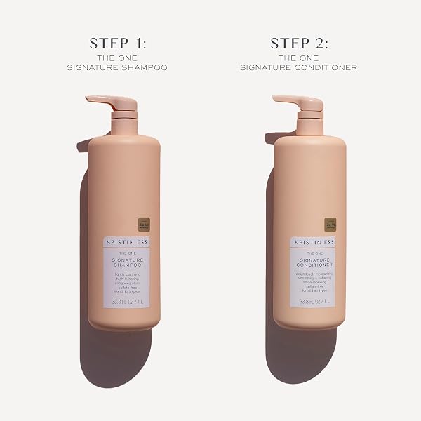 KRISTIN ESS SIGNATURE SHAMPOO AND CONDITIONER SET WITH PUMPS | DAILY SULFATE FREE, COLOR SAFE, HYDRATING, MOISTURIZES, ADDS SOFTNESS & SHINE – PEAR FRAGRANCE, 33.8 FL OZ EACH 2-PACK