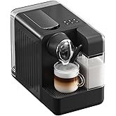JZ.CAFE Espresso Machine with Integrated Automatic Milk Frother - Single-Serve Coffee Maker Capsule Compatible, One Touch Lat
