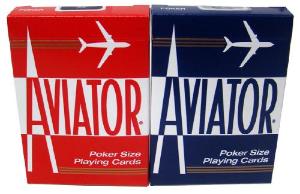 12 Decks Aviator Cards Red/Blue - Poker Size, Regular Index