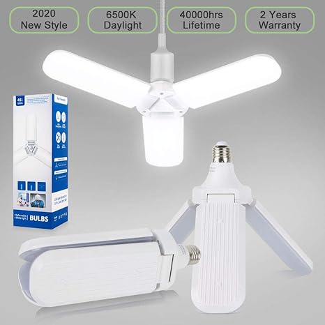 Led Garage Lights 45w Garage Ceiling Light Led Foldable Fan Blade