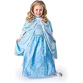 Little Adventures Ice Princess Dressup Costume Cloak (S/M Age 1-5) - Machine Washable Child Pretend Play and Party Dress with No Glitter